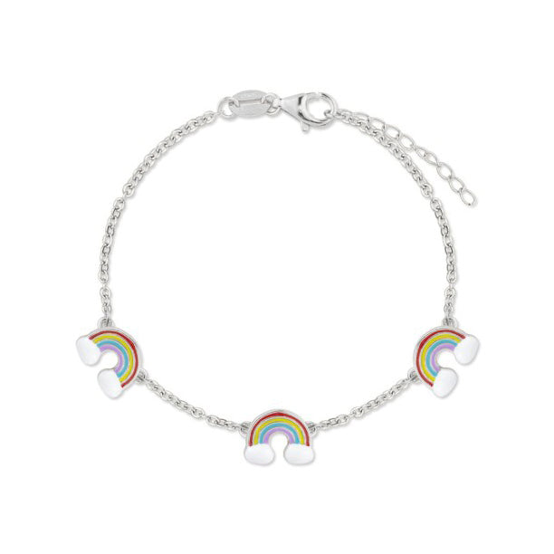 Pulsera niña Arcoiris Plata