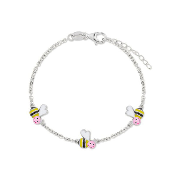 Pulsera niña Abeja Plata