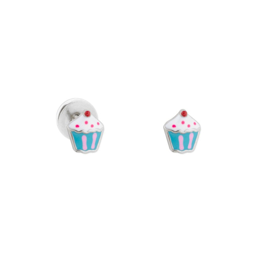 Pendientes Niña Cupcake Plata