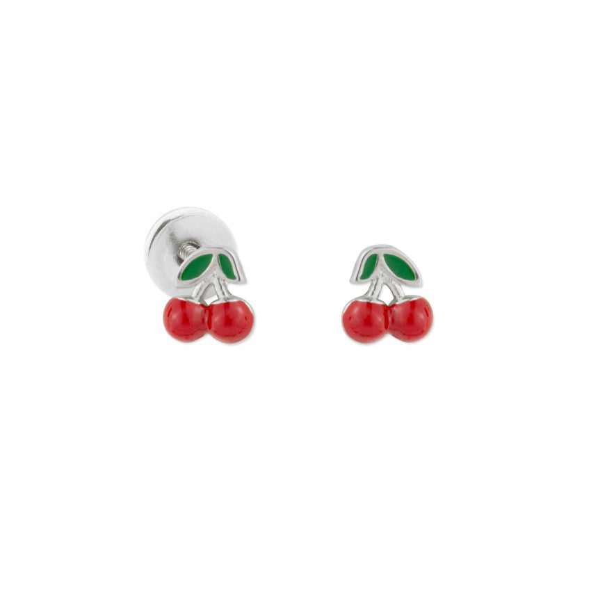 Pendientes Niña Cerezas Plata