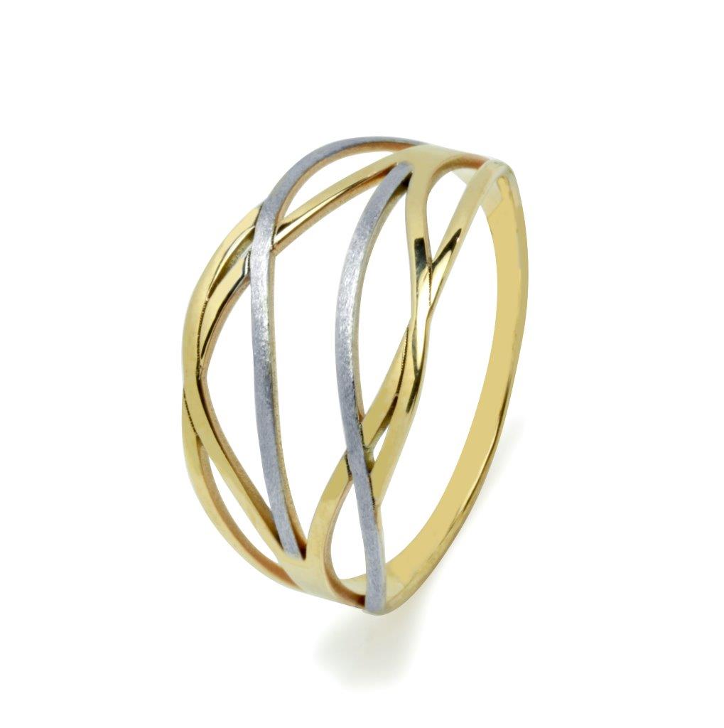 Anillo Line Bicolor Oro