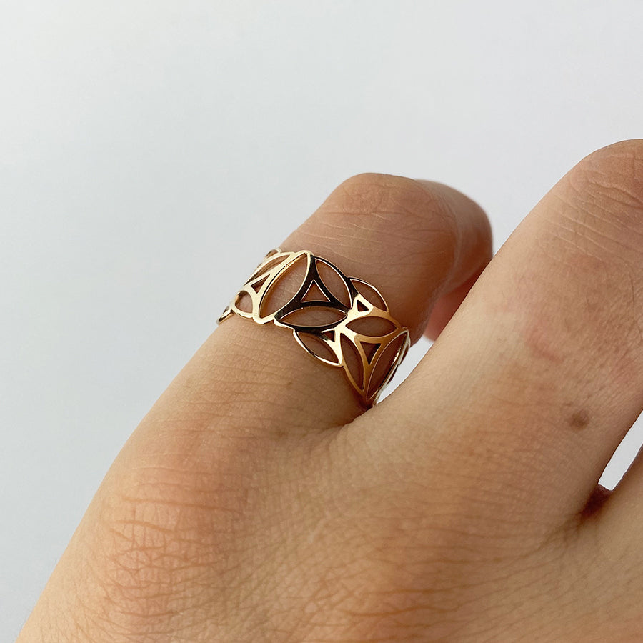 Anillo Conceptual Calado Oro