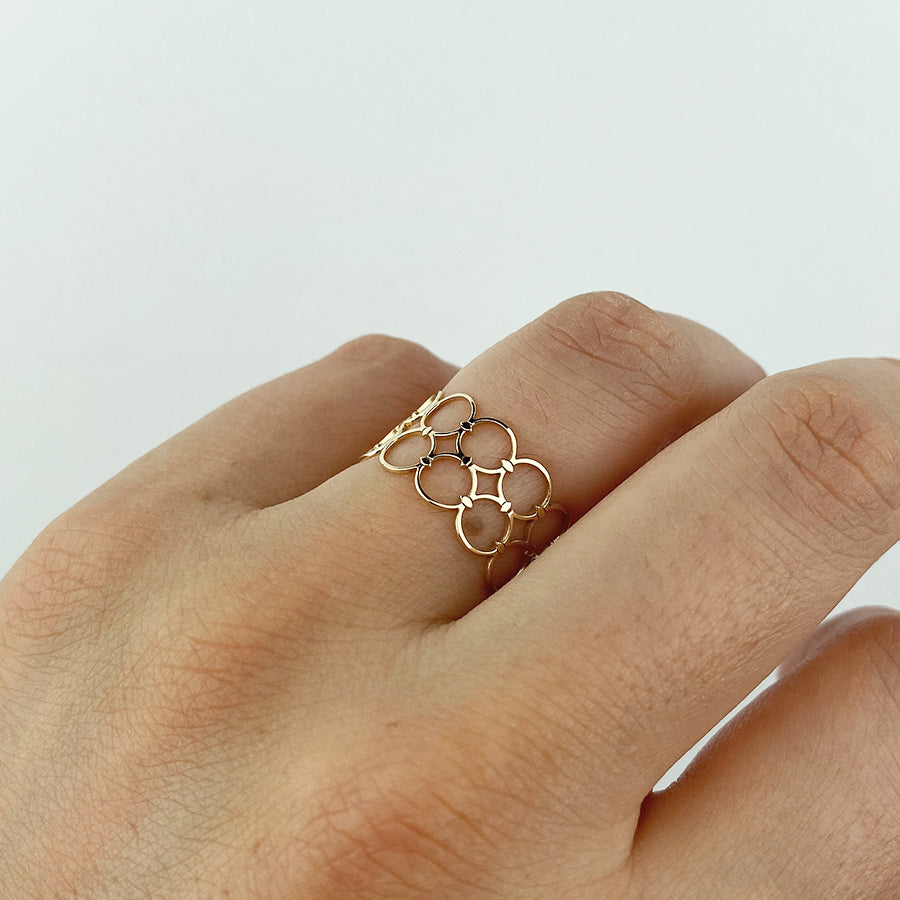 Anillo Círculos Calados Doble
