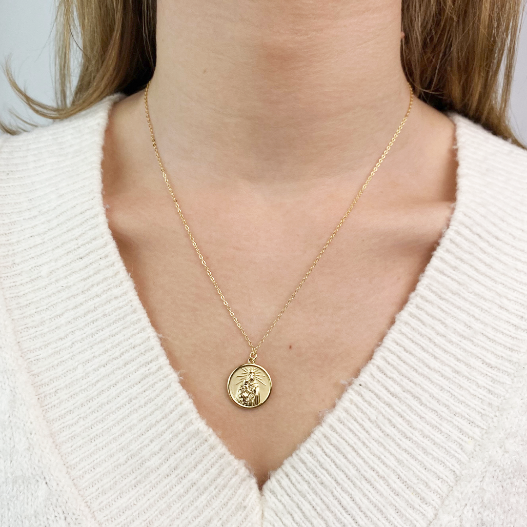 Escapulario y Cadena Virgen del Carmen y Sagrado Corazón