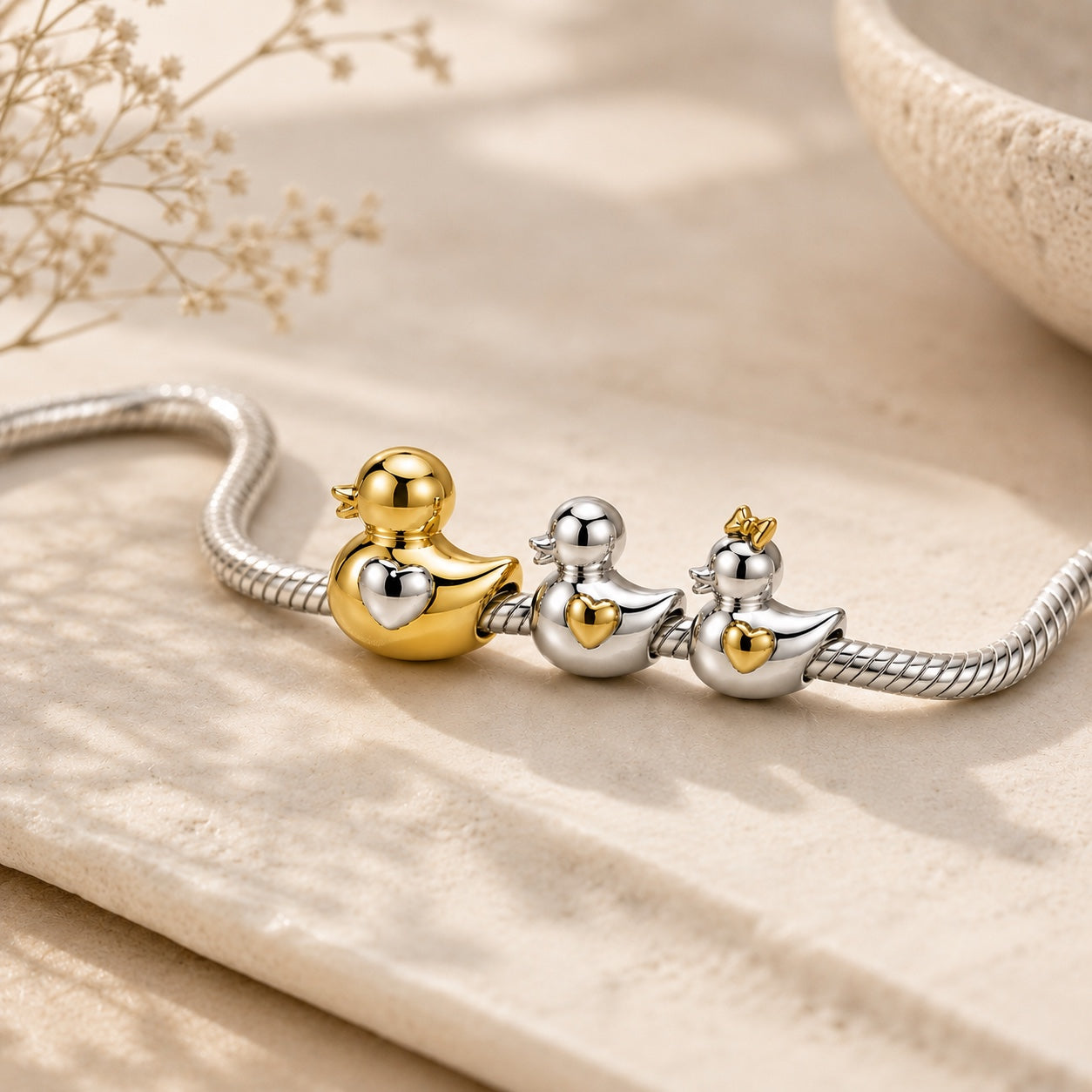 Pulsera de Charms de Plata 925 Personalizada — Admite Charms de Otras Marcas