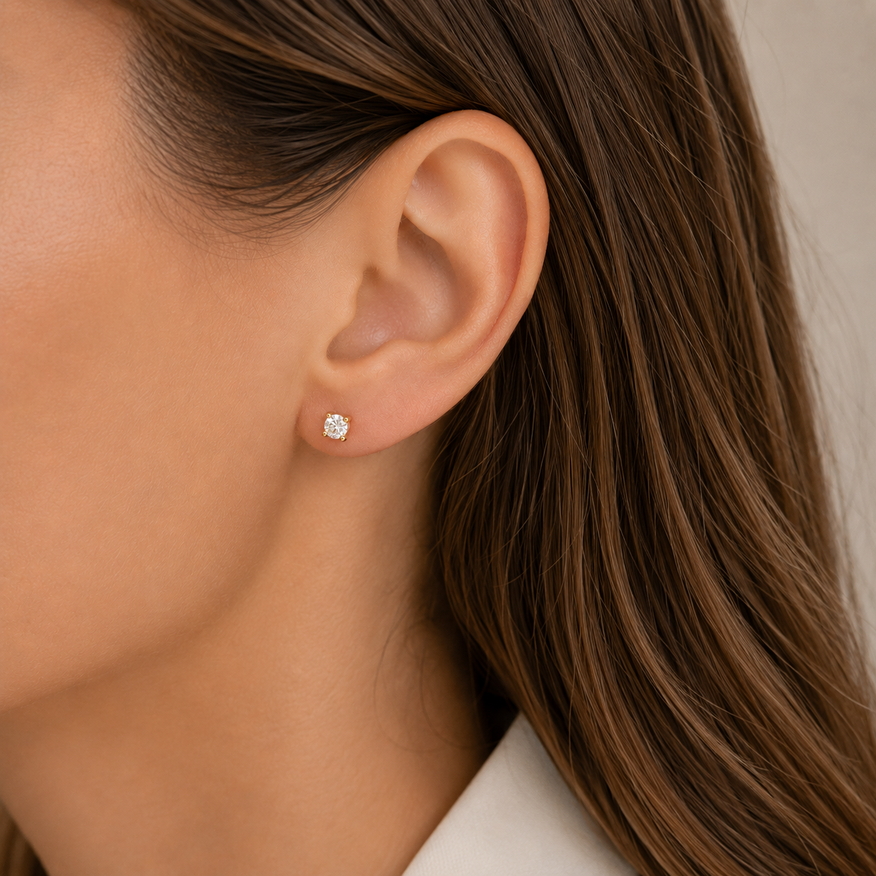 Pendientes Cuatro Grapas de Plata 925 con Circonitas