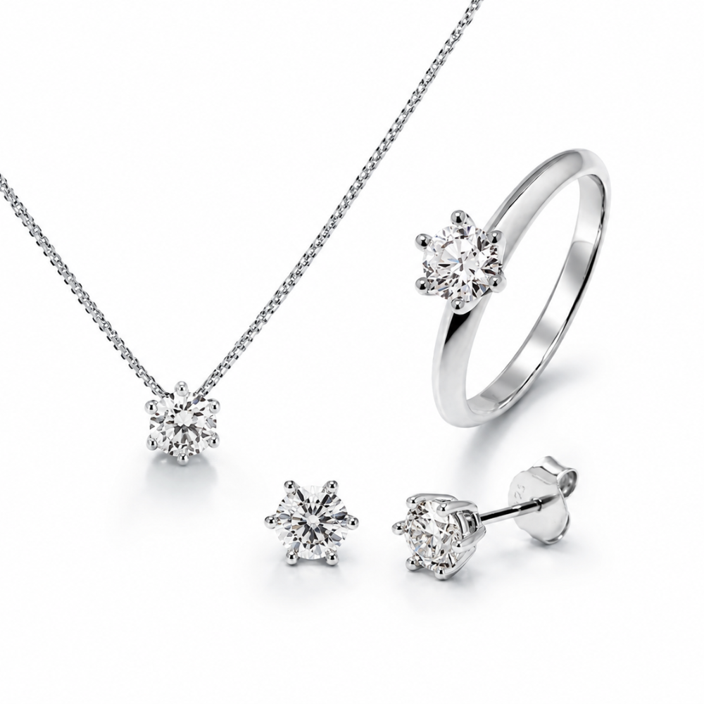 Set Completo Diamante de Laboratorio en Plata 925