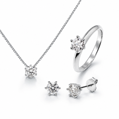 Set Completo Diamante de Laboratorio en Plata 925