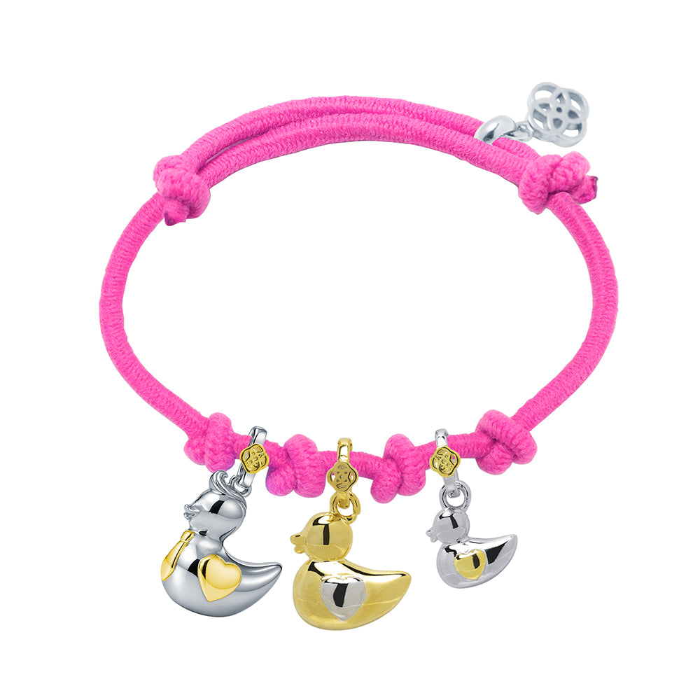 Pulsera Elástica Patitos Plata prueba