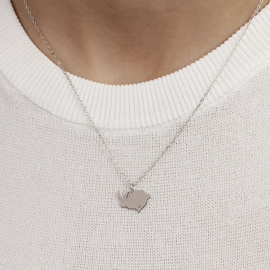 Collar Personalizable Conejo Plata