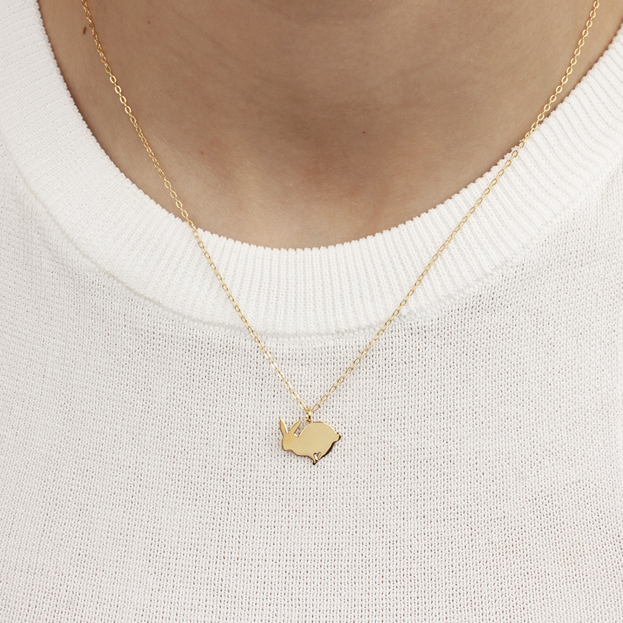 Collar Personalizable Conejo Plata