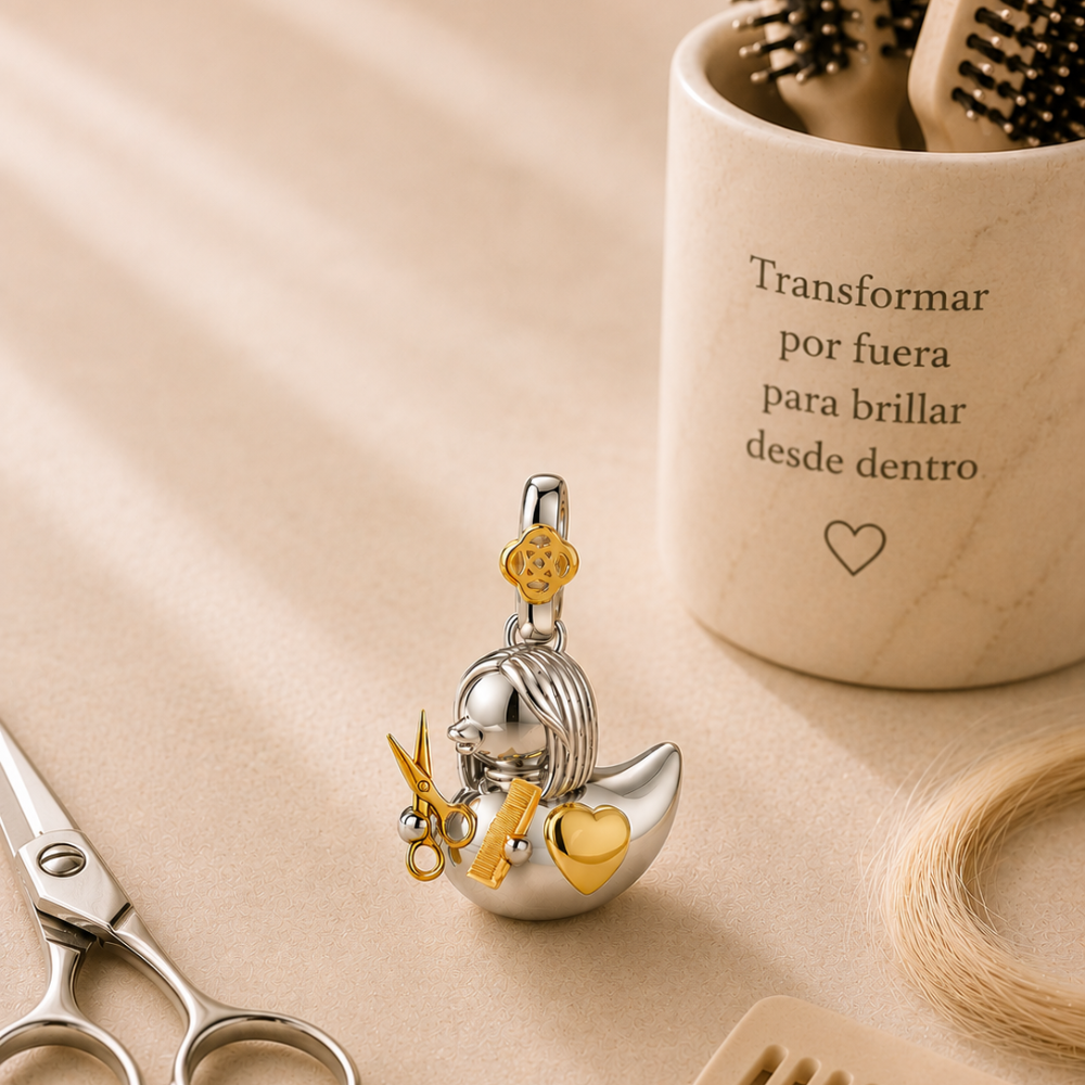 Colgante Patita Peluquera de Plata 925 Personalizado