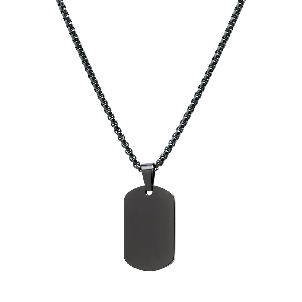 Colgante Chapa y Cadena Black