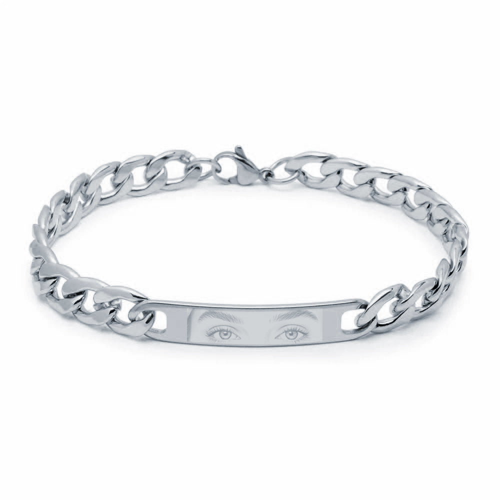 Pulsera Barbada de Acero para Hombre Personalizada