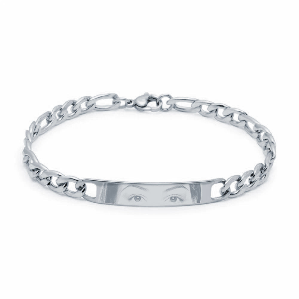 Pulsera Fígaro de Acero para Hombre Personalizada