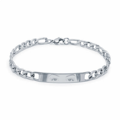 Pulsera Fígaro de Acero para Hombre Personalizada