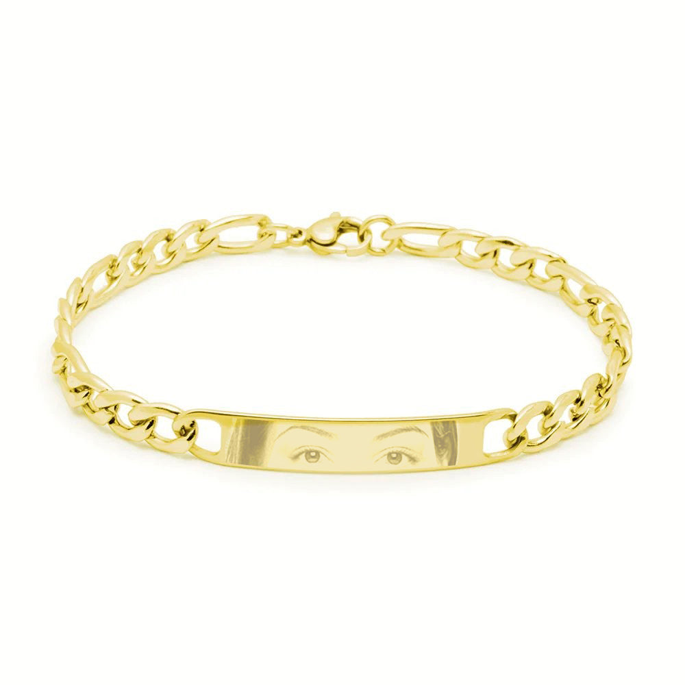 Pulsera Fígaro de Acero para Hombre Personalizada