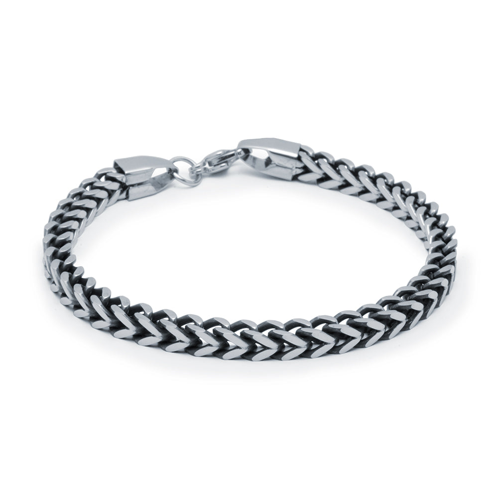 Pulsera Espiga Cuadrada Envejecida 5mm