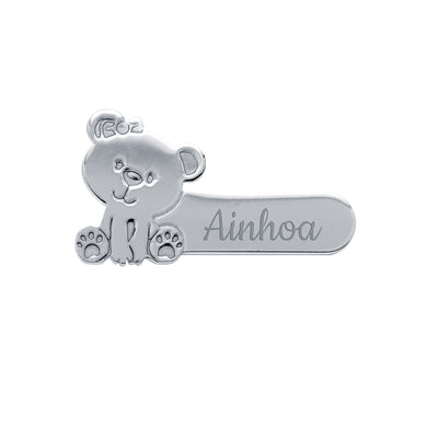 Aguja Osito de Plata 925 para Bebé Personalizada
