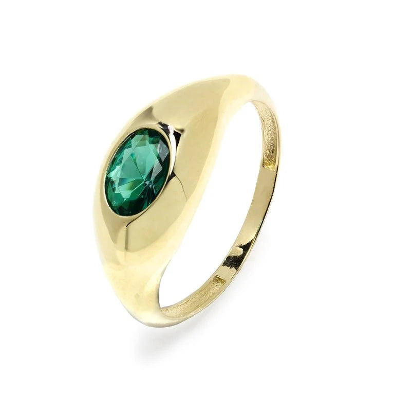 Anillo de Oro 9K con Circonita Paraíba Oval