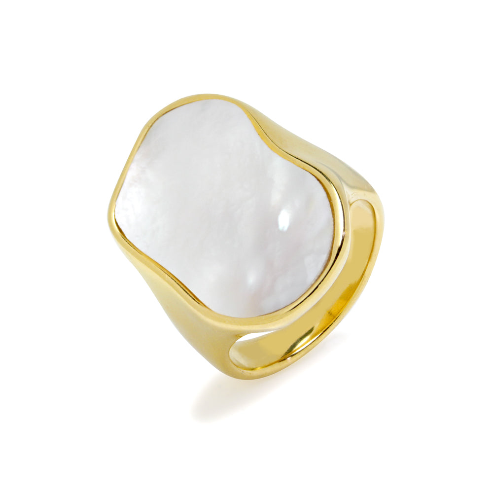 Anillo Natural Pearl Acero