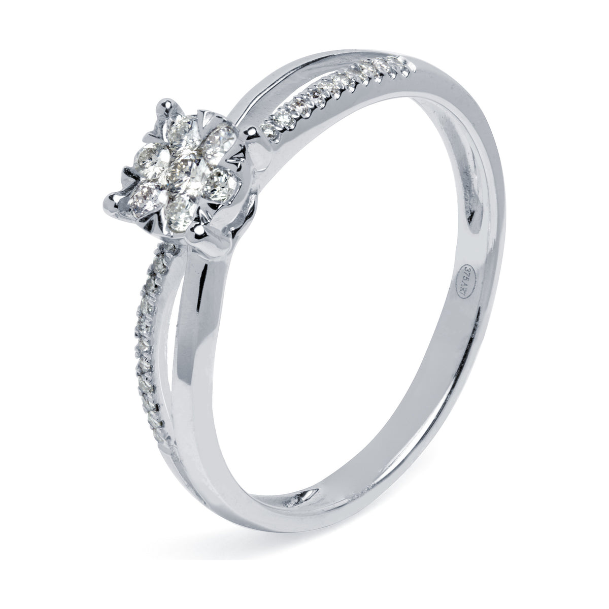 Anillo de Oro 9K con Diamantes
