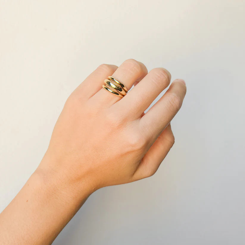 Anillo Ancho 3 Gallones de Oro 18K