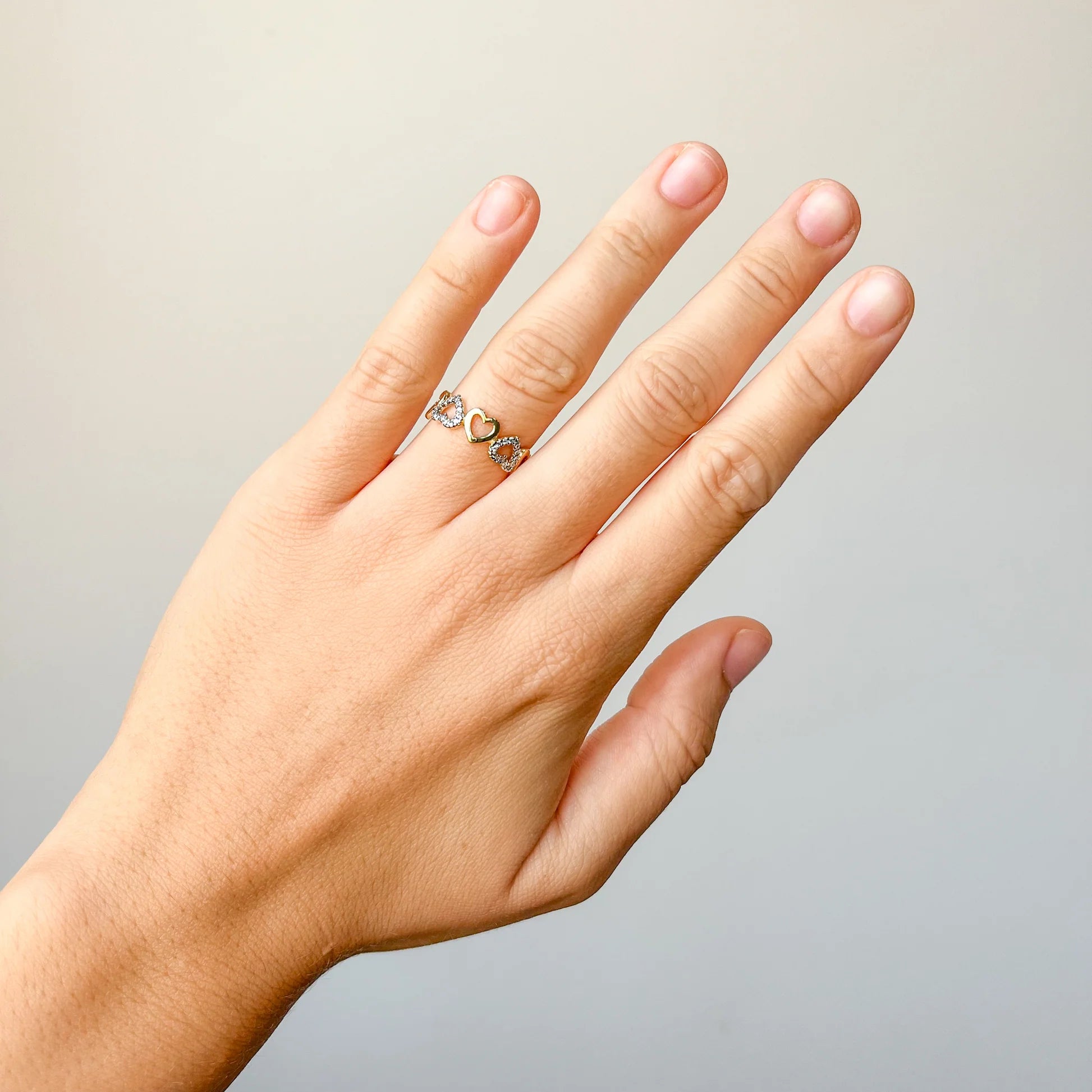 Anillo Corazones Oro