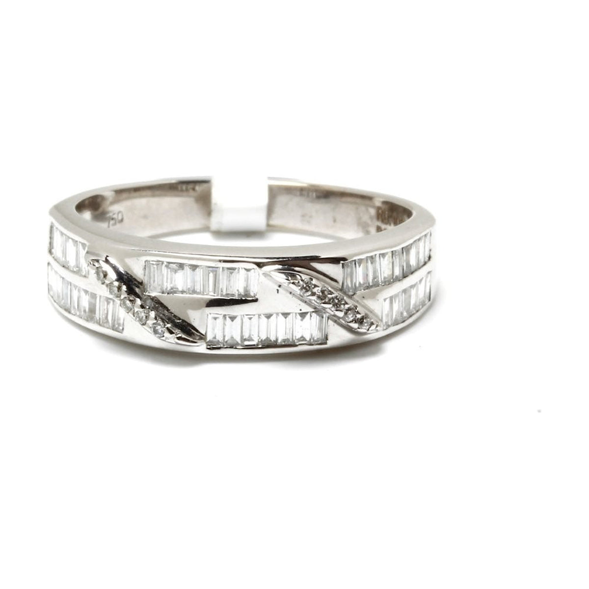 Anillo de Oro 18K para Mujer con Diamantes Baguette