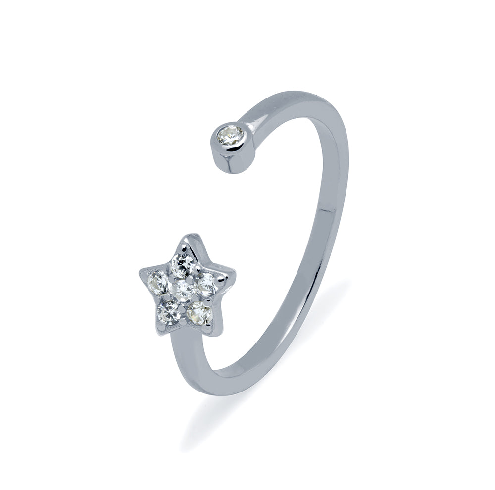 Anillo Estrella con Circonitas Plata