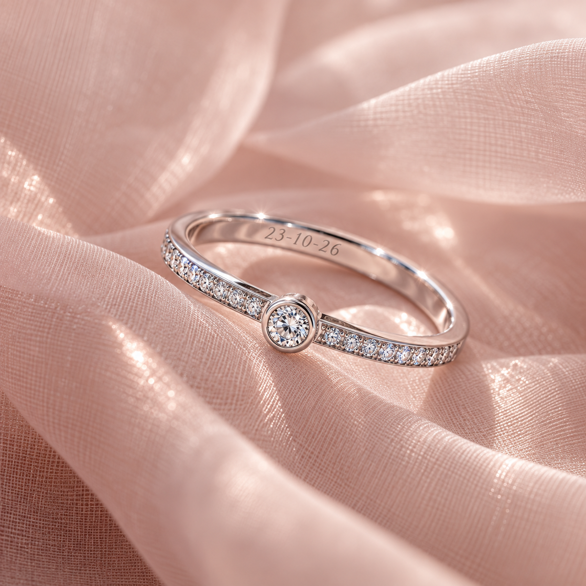 Anillo Americano de Plata 925 con Moissanita