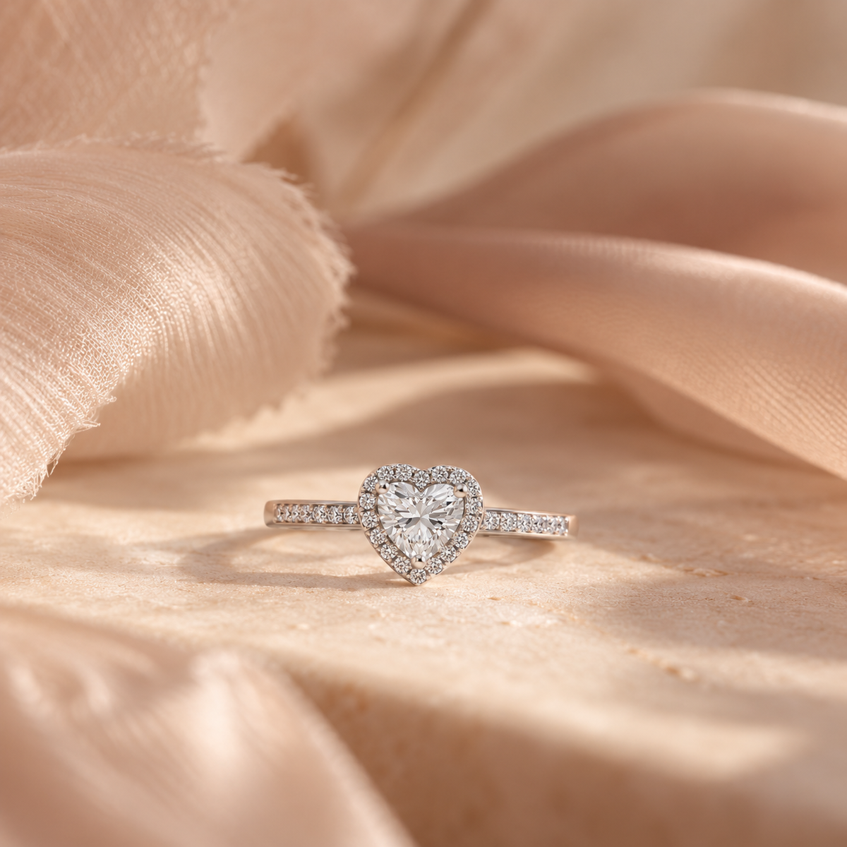Anillo Corazón de Plata 925 con Moissanita Personalizado