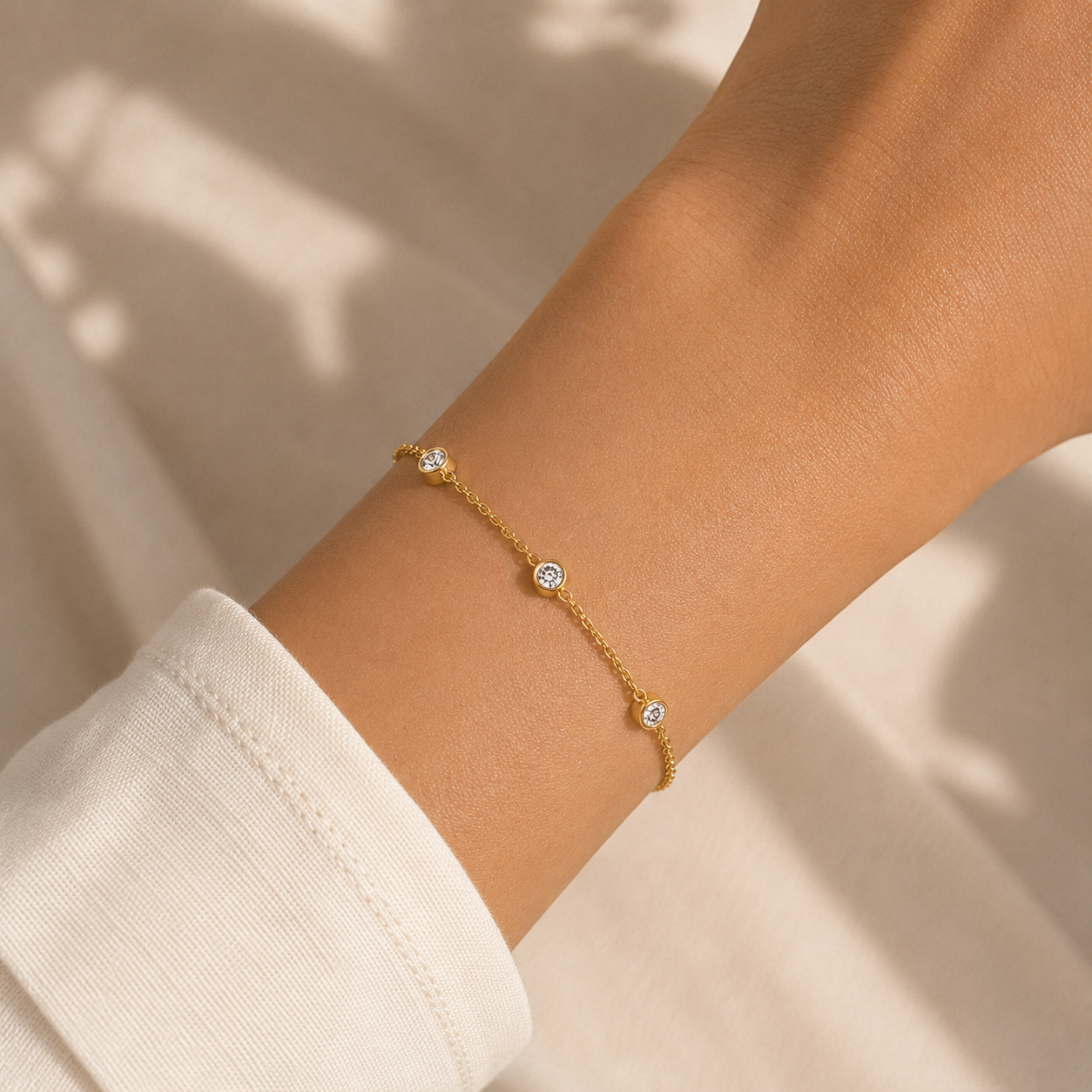 Pulsera 5 Diamantes de Laboratorio en Plata 925