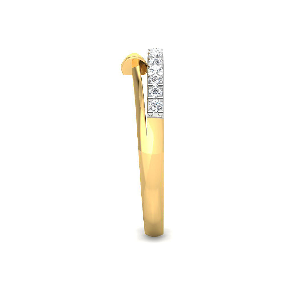 Alianza Media con Diamante de Laboratorio 0,19ct en Plata 925
