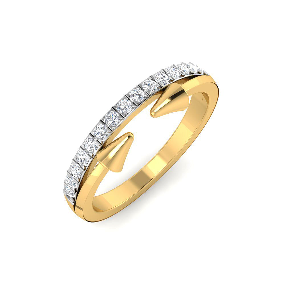 Alianza Media Diamante de Laboratorio 0,19ct en Plata 925