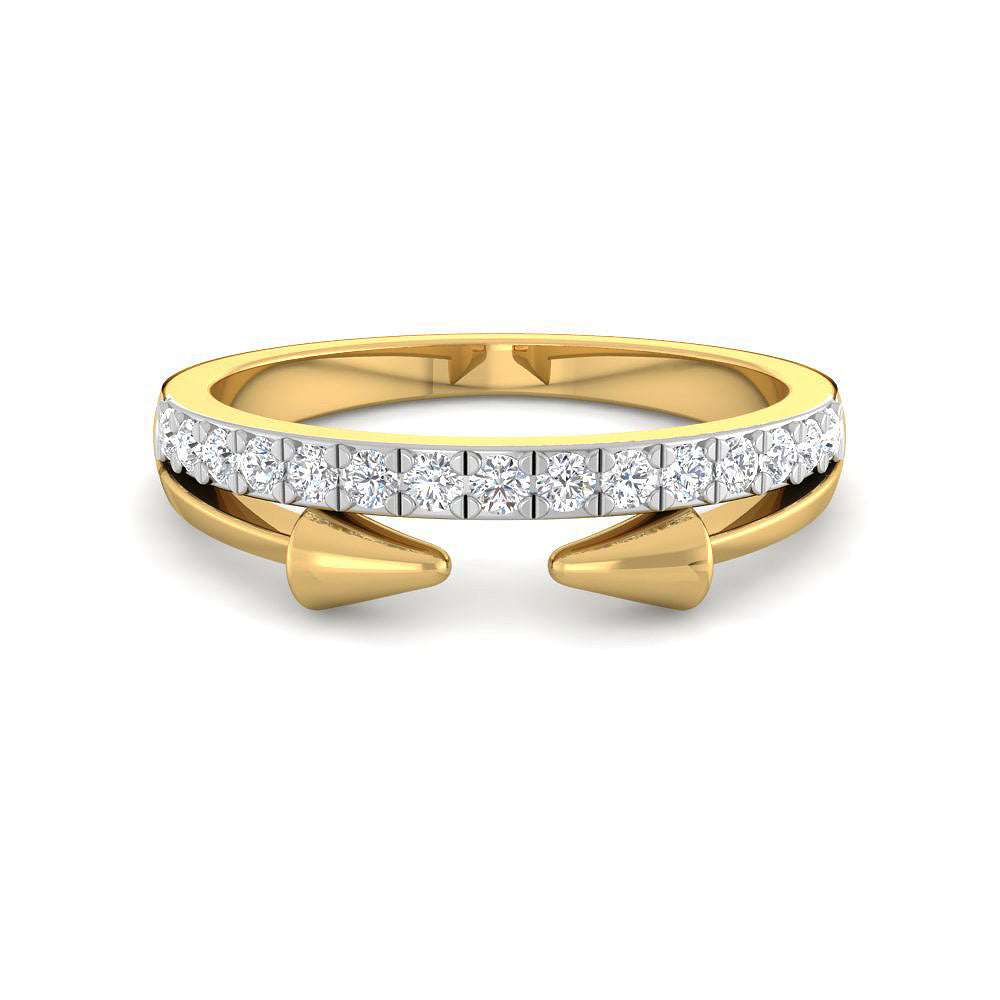 Alianza Media con Diamante de Laboratorio 0,19ct en Plata 925