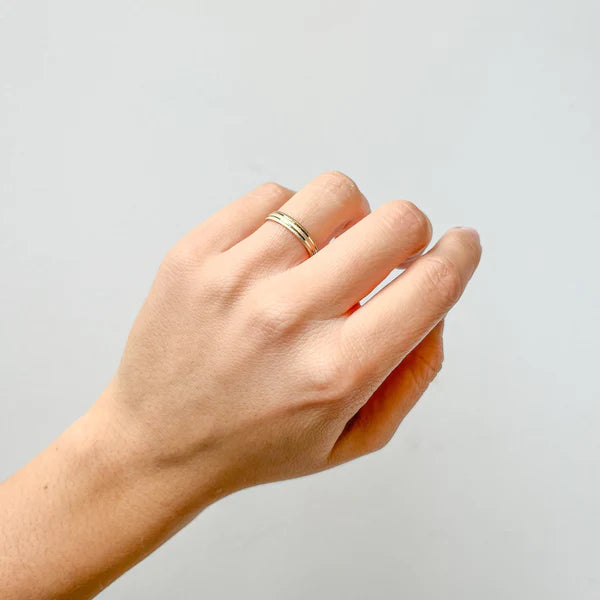 Alianza de Boda Satinada Doble Linea 3,5mm