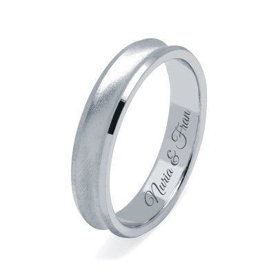 Alianza de Boda Cóncava Matiz de Plata 925