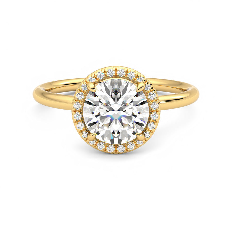 Anillo Radiance Halo Diamante y Oro 18k