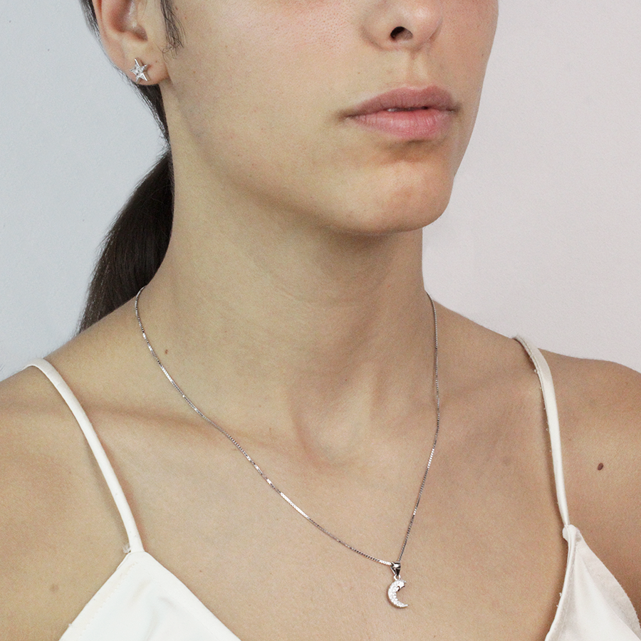 Collar y Pendientes Luna y Estrellas
