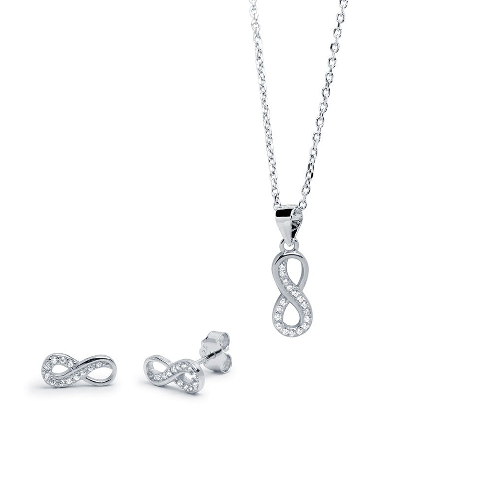 Collar y Pendientes Infinito