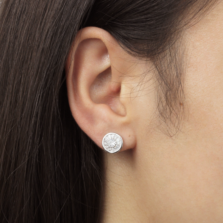 Collar y Pendientes Baguette Circonitas