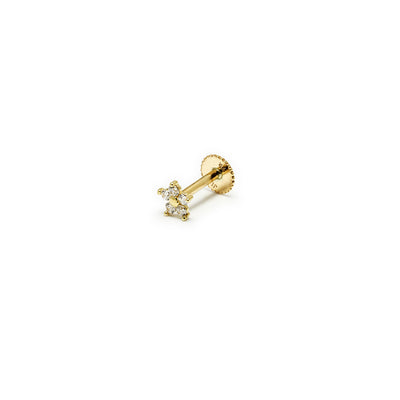 Piercing Flor de Oro 9K con Circonitas