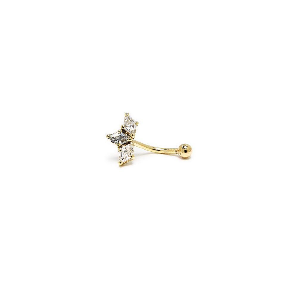 Piercing Ombligo de Oro 9K con Circonita