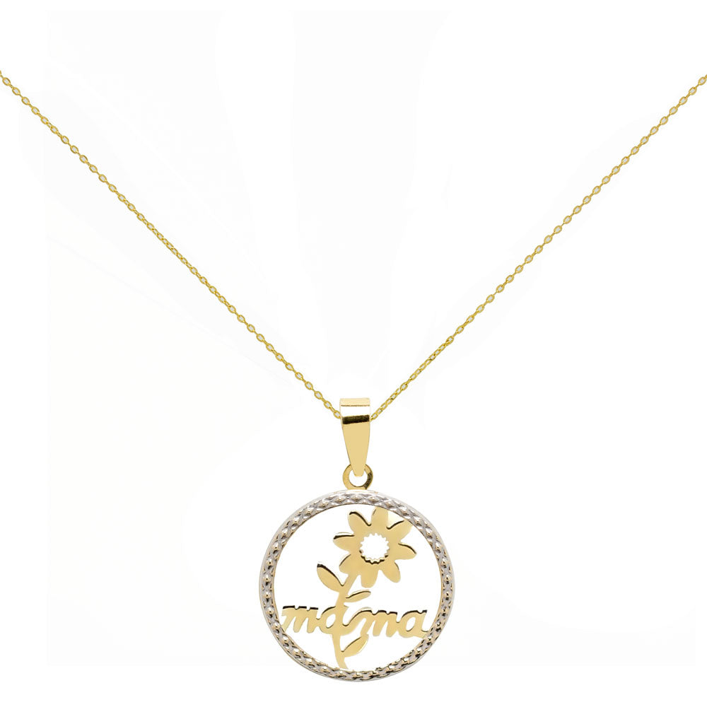 Collar Flor Mamá de Oro 9K