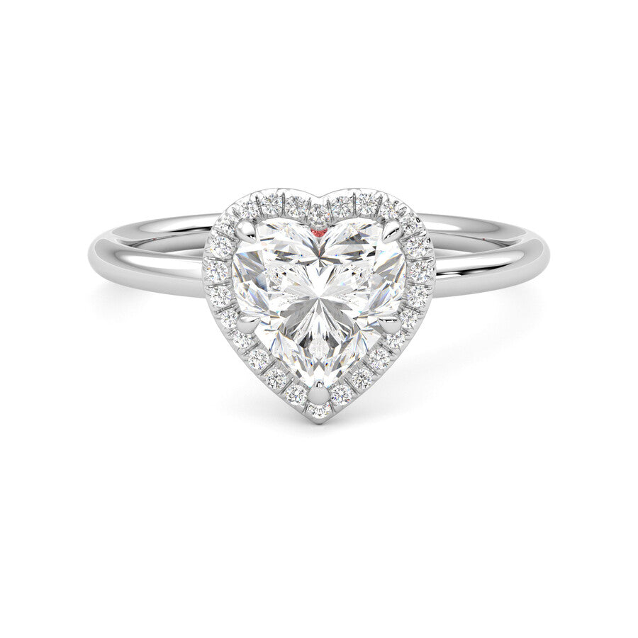 Anillo Coeur Halo Diamante y Oro Blanco 18k