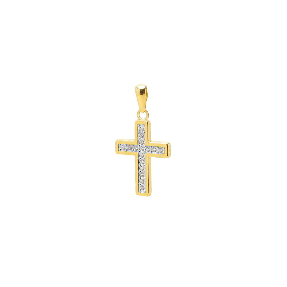 Colgante Cruz de Oro 9K con Circonitas