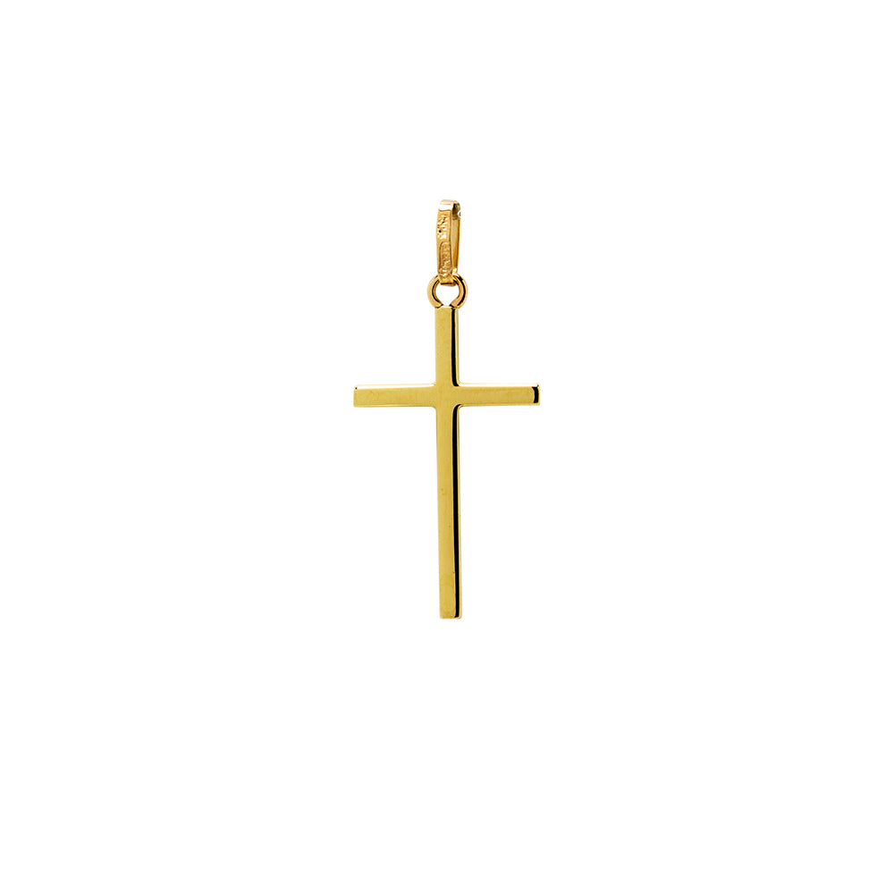 Colgante Cruz Lisa Cuadrada de Oro 18K Personalizada