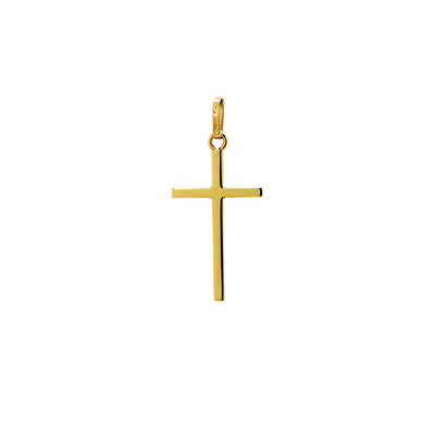 Colgante Cruz Lisa Cuadrada de Oro 18K Personalizada