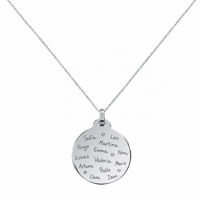 Collar Placa Profesora de Plata 925 con Mensaje Grabado